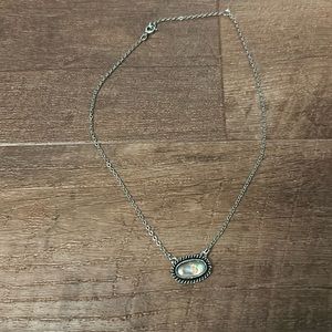 Vintage Sarah Coventry Abalone Shell Silver Necklace